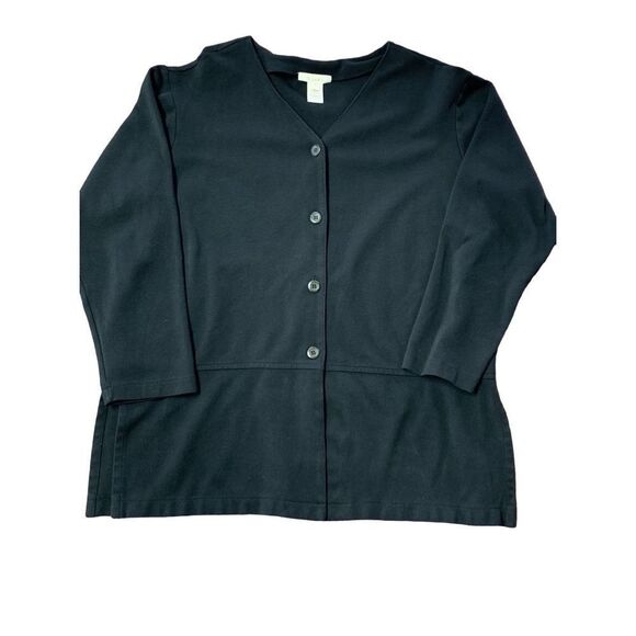 J.Jill Black Button Down Cardigan Medium Fall Casual - Picture 2 of 9